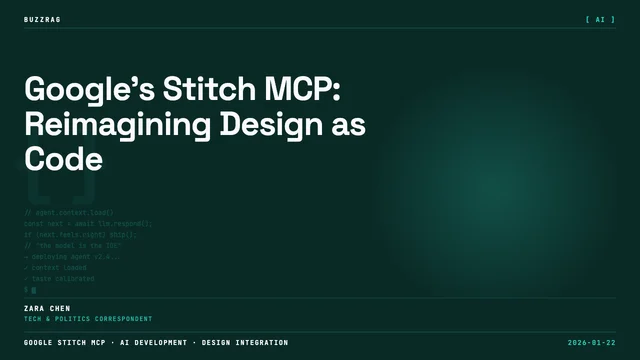 A pink potion bottle icon with "This is Abusrd" text and "Stitch MCP Server" label against a colorful gradient background