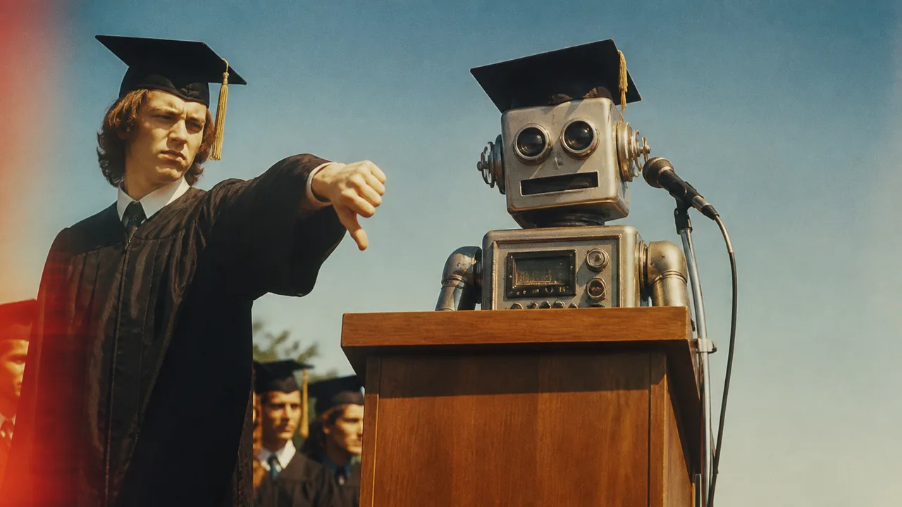 Think podcast featuring five experts discussing AI and 2026 graduates in a grid video layout