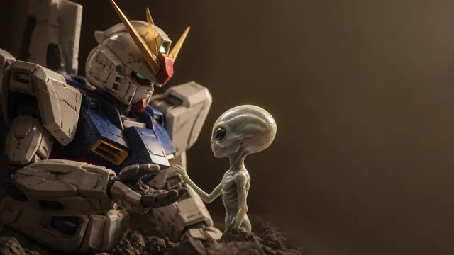 Gundam RG XARX-ZERO Uses Aliens to Ask Who AI Works For