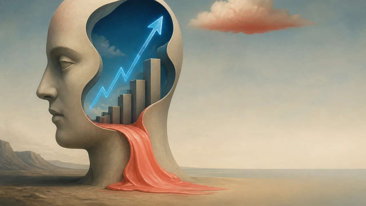 Man in contemplative pose next to bar chart showing Anthropic's operating income doubling from 1Q to 2Q 2026
