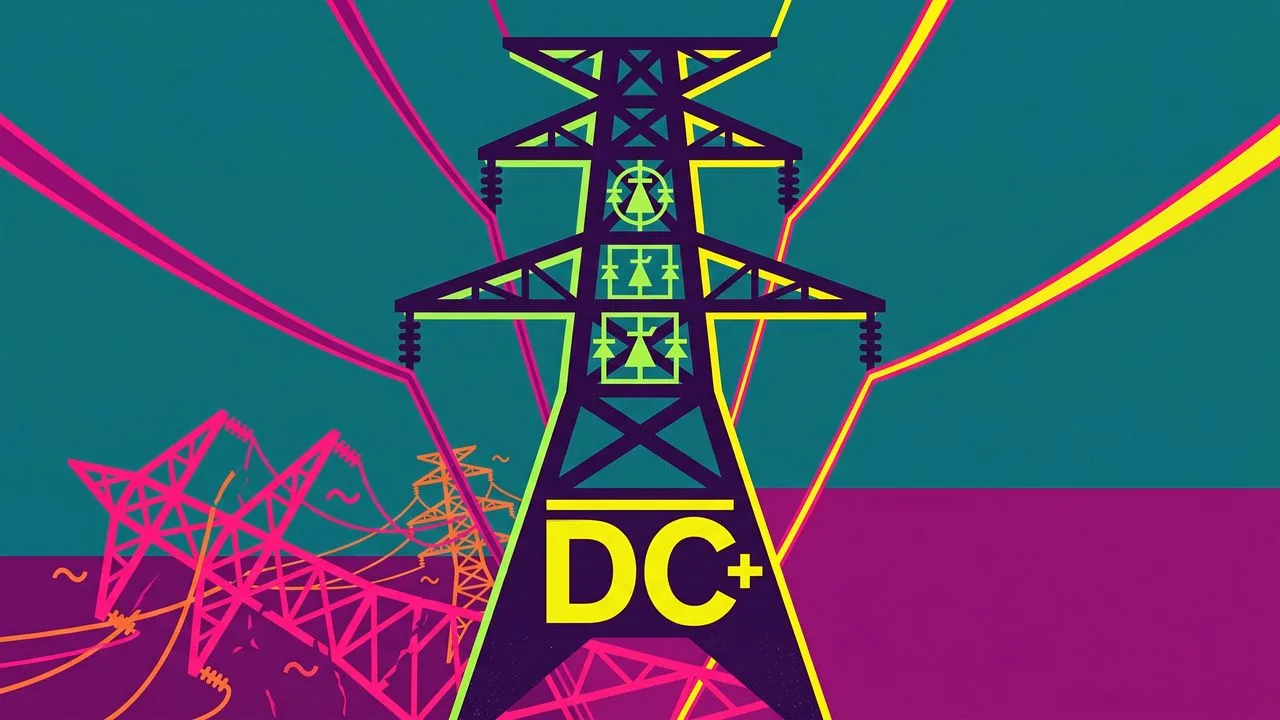 Worker on scissor lift inspecting high voltage electrical infrastructure with conduits and insulators overhead