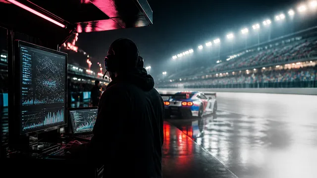 SEJ Live panel discussion featuring Richard Bowman from NASCAR and Kaelin Sprawls from OpenAI against a dark textured…