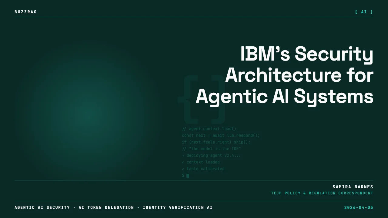 Man gesturing while presenting a diagram about AI agents and trust in a dark studio setting with "think series" branding…