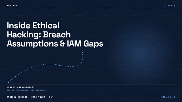 Two cybersecurity professionals stand against a black background with neon diagrams and code, with "think series," "Ethical…