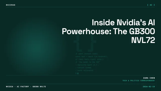 Two tech professionals gesture excitedly beside a Supermicro server with text overlay reading "THE FACTORY THAT MAKES AI…