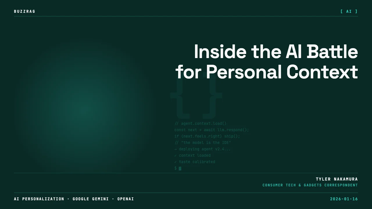 Futuristic robots in a corporate office competing over personal data displayed on devices, symbolizing AI's struggle for…