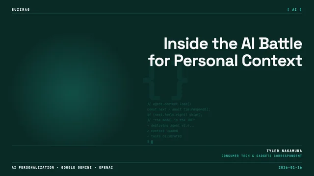 Futuristic robots in a corporate office competing over personal data displayed on devices, symbolizing AI's struggle for…