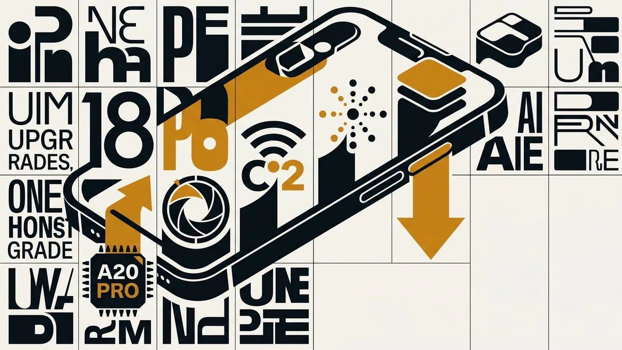 Smartphone displayed against large "13" typography with red and blue gradient background and clock icon in corner