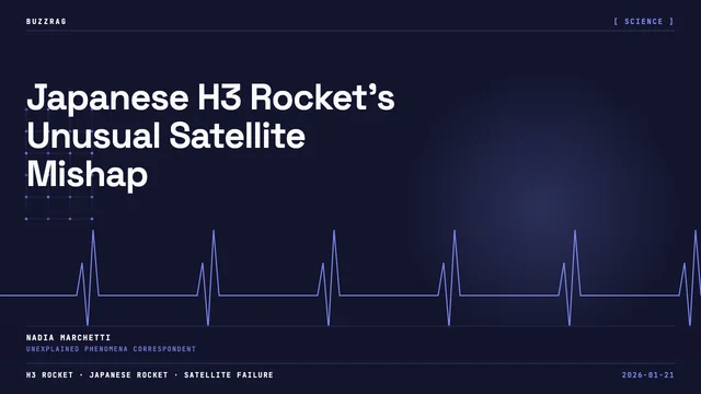 Confused man with hand to head beside animated rocket diagrams and "WTF???" text describing a satellite payload deployment…