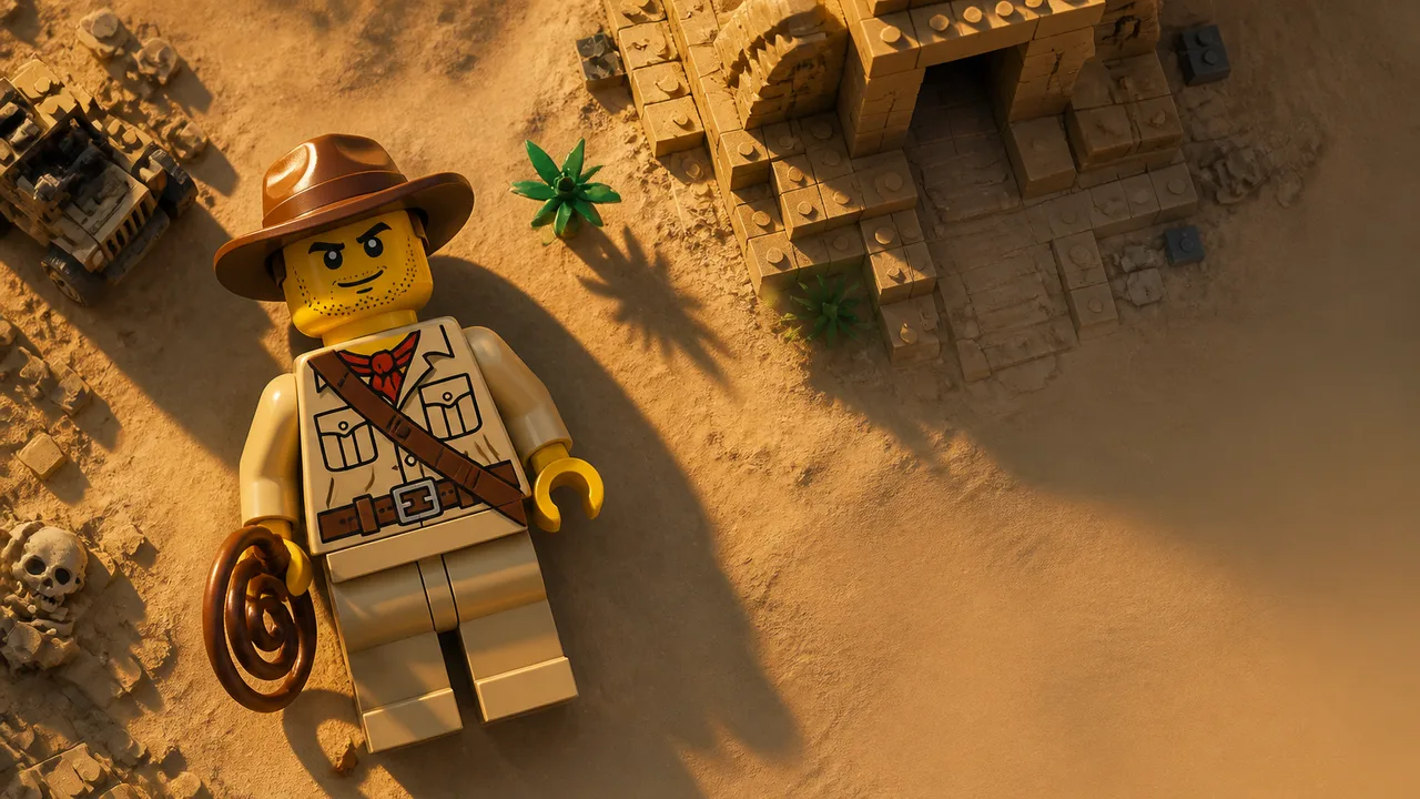 A LEGO cowboy minifigure with a brown hat and mustache, with "41x" shown in the top left corner and the LEGO logo visible
