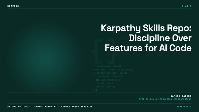 Bold yellow text "KARPATHY SKILL IS CRAZY!" overlays a screenshot of Claude AI interface with code editor and task…