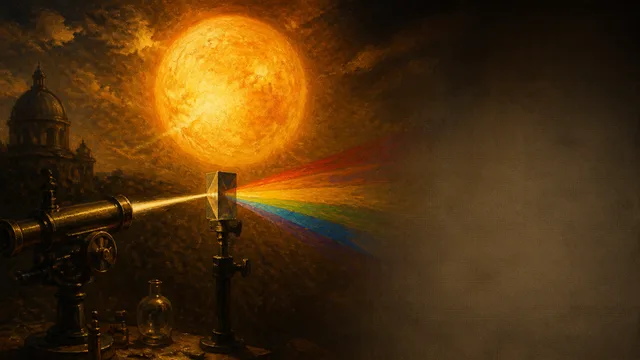 A bearded 19th-century scientist gazes thoughtfully at a glowing sun against black background, with "THE IMPOSSIBLE…