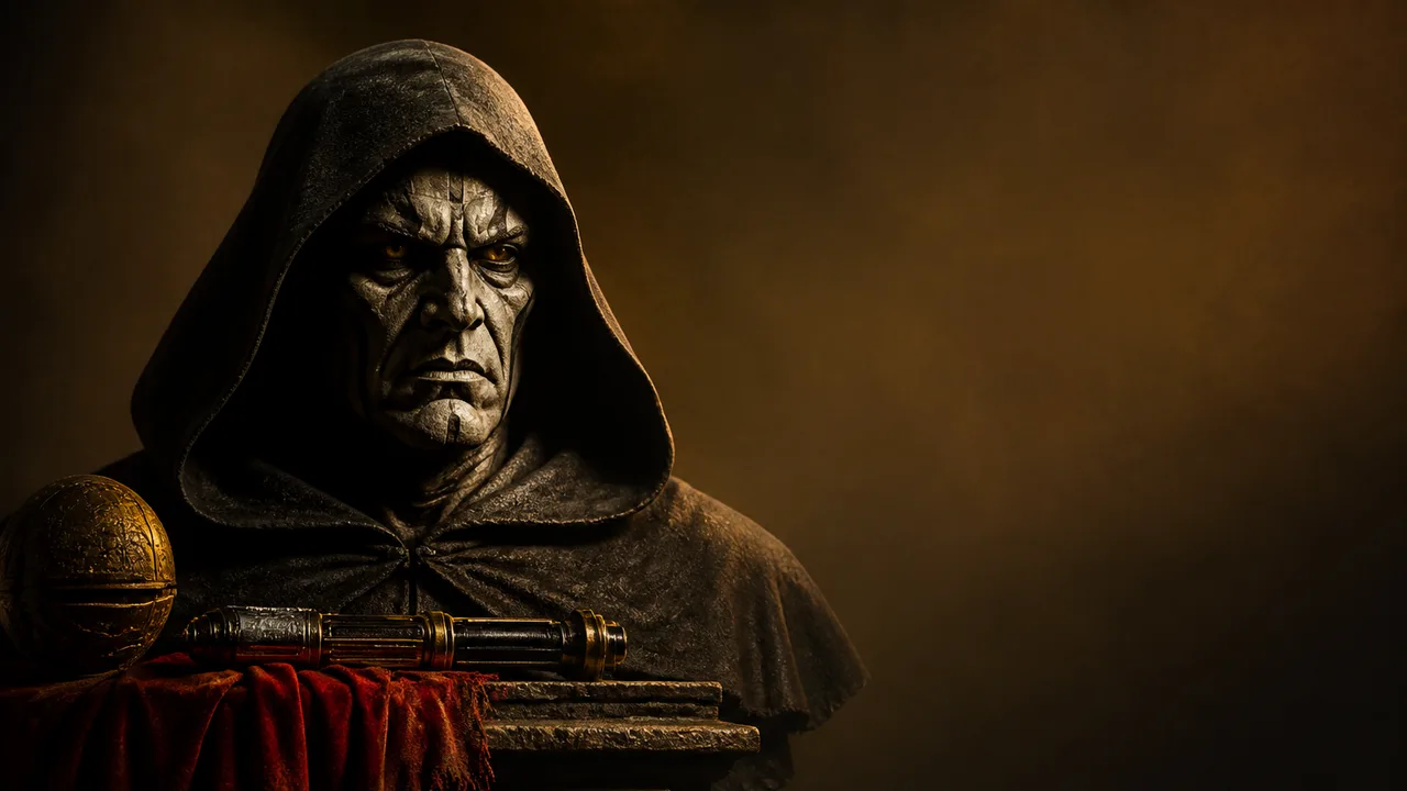 Woman reacting next to Star Wars book cover and dark menacing face imagery with "Path of Destruction" text visible