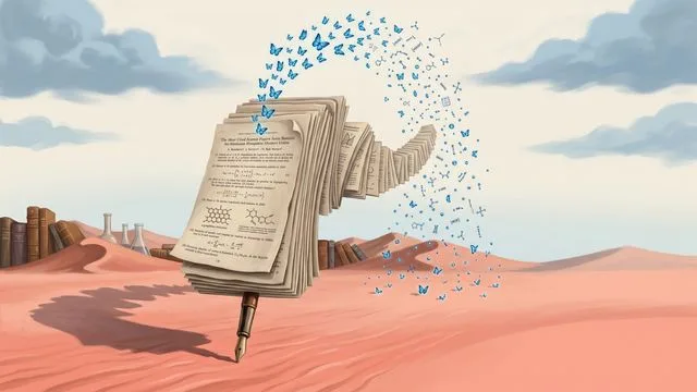 A vintage scientific paper with large text overlay stating "You've Never Heard of Them" and "350,000 Citations" against a…