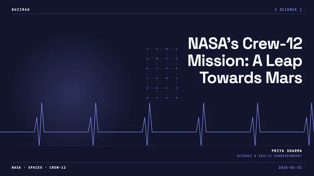 NASA logo with SpaceX Crew-12 mission title displayed over collage of rocket launch, astronauts in space, and Earth from…