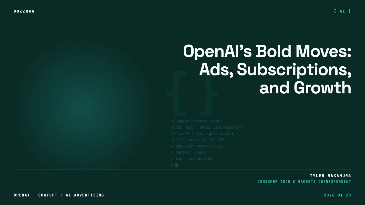 Man against starry background with text reading "OPENAI DONE?" in white and red letters on right side of frame