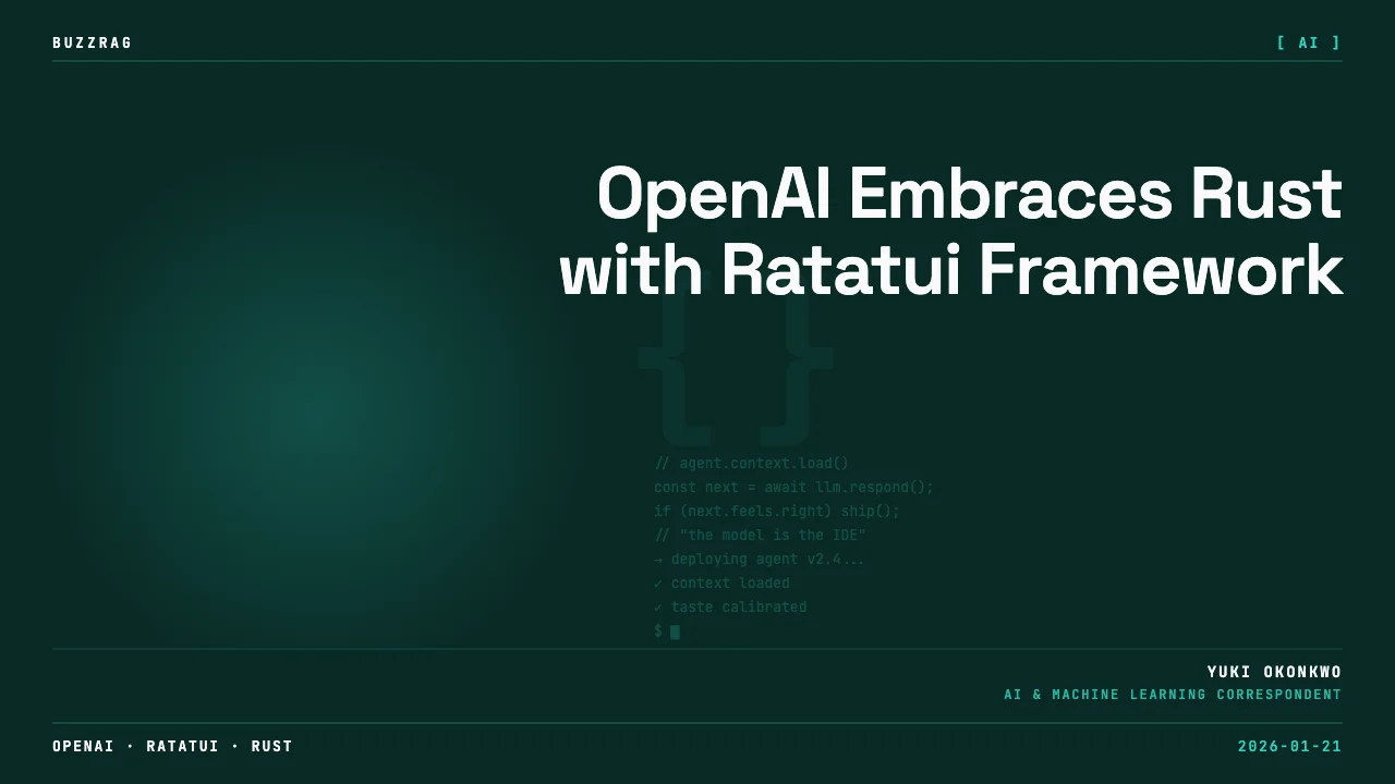 Ratatui logo with pixel art styling against hexagonal background, showing 100% completion rate and 17.5k stars