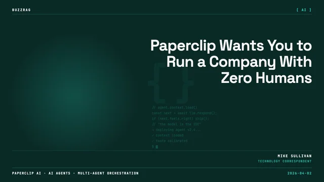 Young man in bright red shirt with tired expression next to bold text reading "Paperclip is insane" with red underline