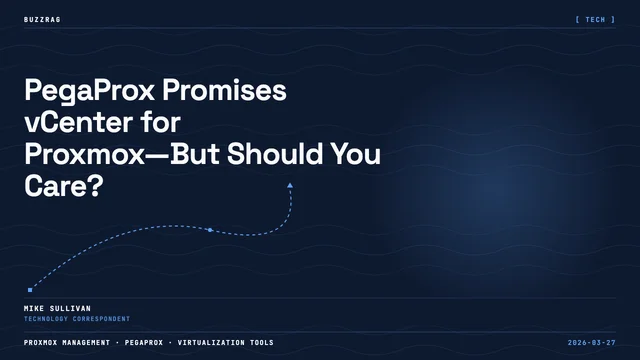 Man wearing glasses in a tech setup pointing at camera with "This FIXES PROXMOX" text overlay against blue and purple neon…
