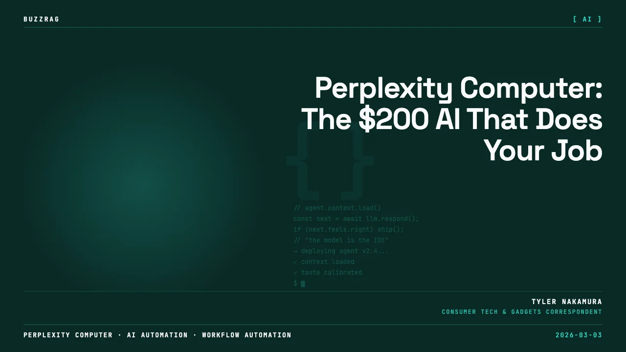 Perplexity AI Computer interface showing task suggestions with "Full Guide With Usecases" badge and tagline "Computer works…