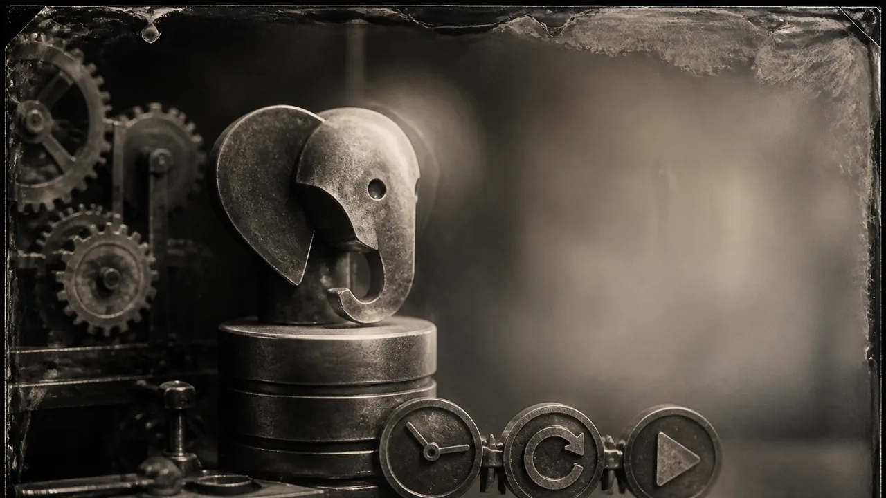 White text reading "Huge Update" above a yellow banner with "PG_DURABLE" alongside a blue elephant logo on black background