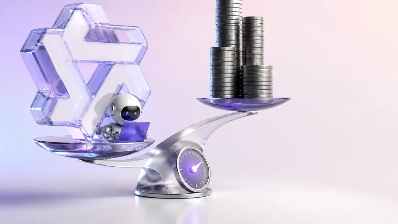 A blue animated character shoots a purple laser beam at a shattering explosion of React benchmark charts and data cards…