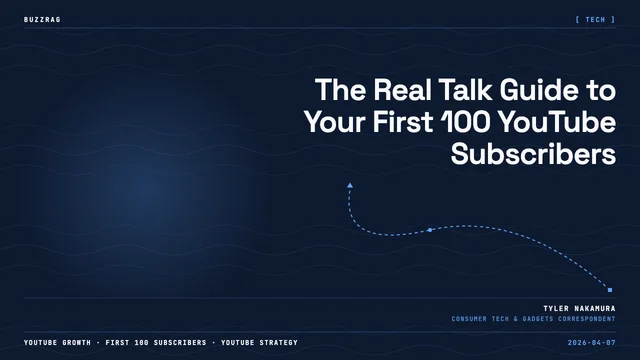 A bald man wearing bright blue glasses holds a red "Subscribed" button while "100 Subs" text appears above his head.