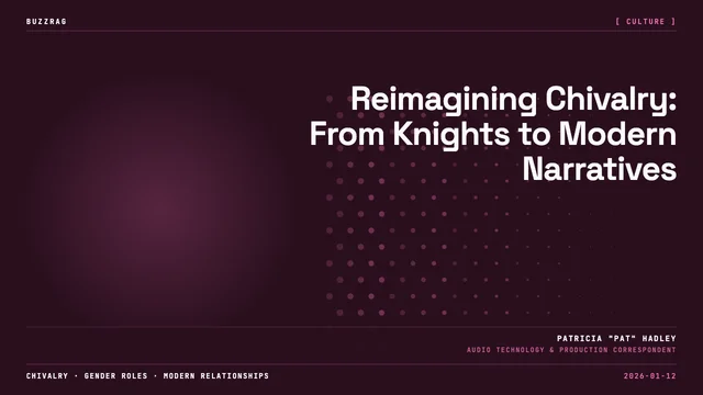A woman with a microphone interviews a person in medieval knight armor inside a gymnasium, with text overlay reading…