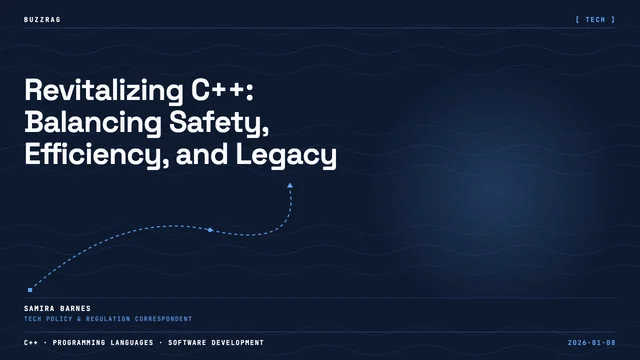 Dark blue presentation slide for CppCon 2025 with yellow title text, speaker name, and conference branding in bottom corners