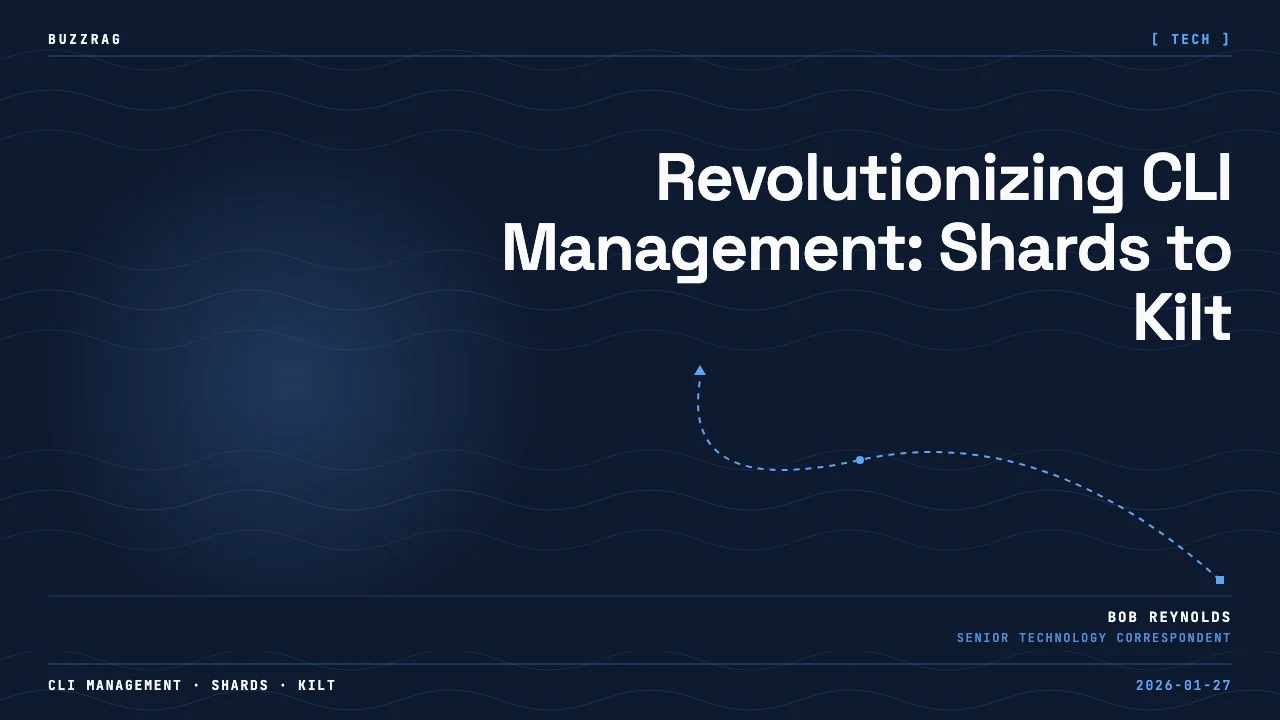 Man in dark hoodie pointing at KILD logo with "ONE APP All AI Agents" text on tech-styled dark blue background