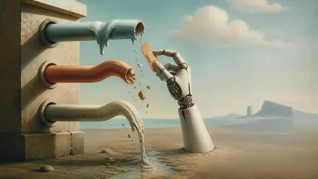 Woman presenting AI engineering concepts with pipeline architecture diagrams and performance metrics displayed behind her…