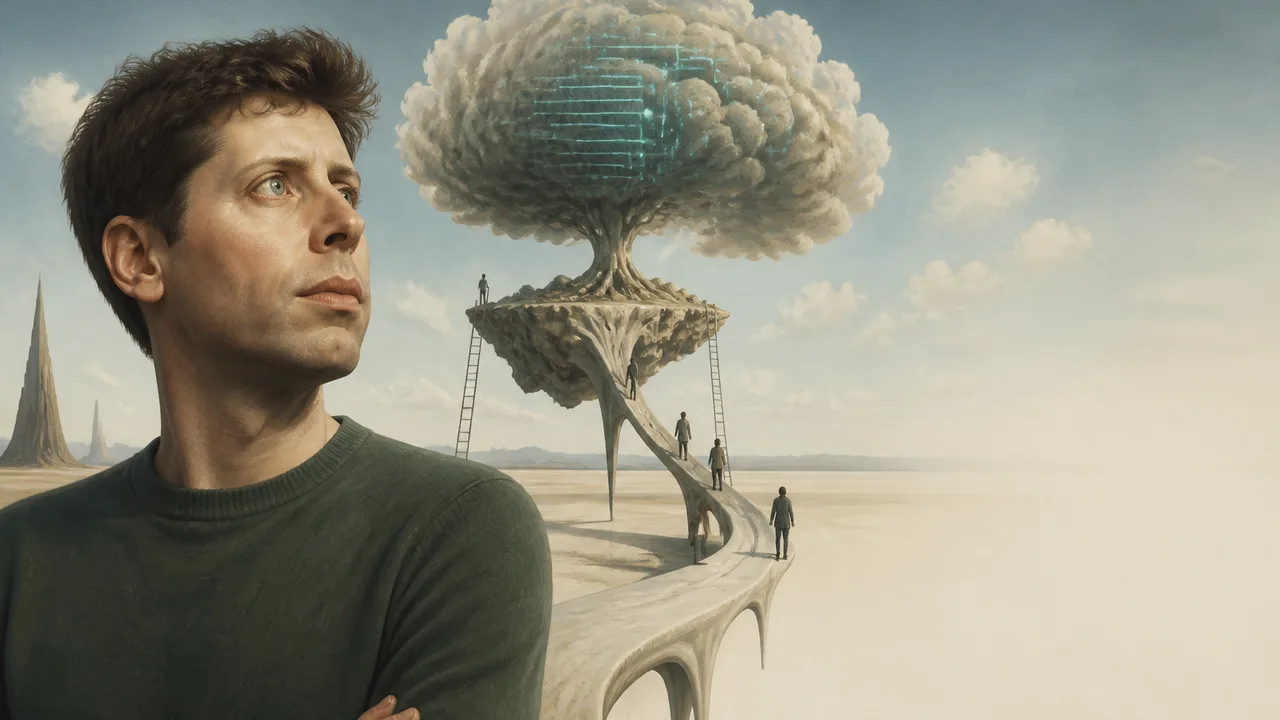 Sam Altman against an orange background with text reading "In conversation with Sam Altman, Co-Founder & CEO, OpenAI" and Y…