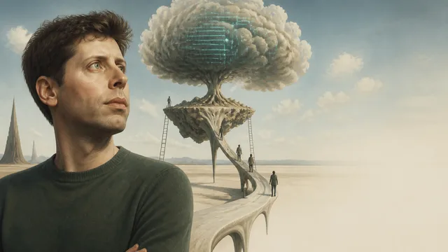 Sam Altman against an orange background with text reading "In conversation with Sam Altman, Co-Founder & CEO, OpenAI" and Y…