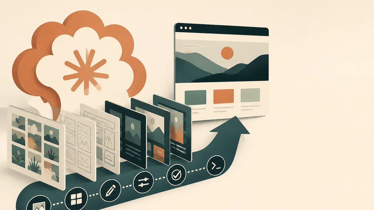 Man pointing at a diagram showing six steps (Reference, Explore, Synthesize, Explode, Expand, Build) for a SaaS landing…