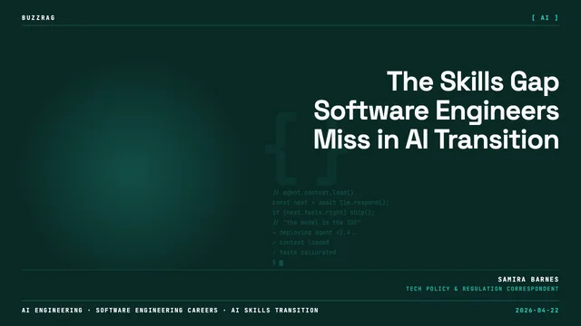 Person with nose ring against code background with text showing SWE ($120K) and AI ($450K) salary comparison