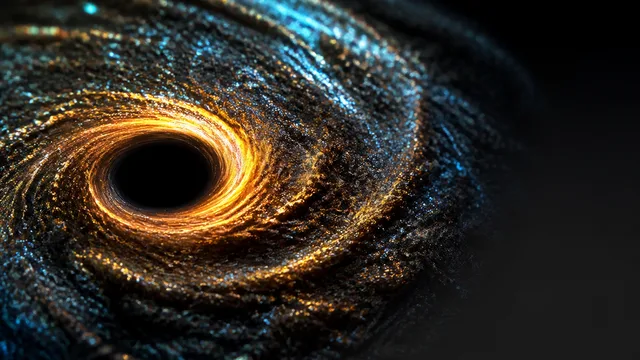 Two space telescope images showing a circled star that disappears between frames, with a black hole inset and "SUDDENLY…