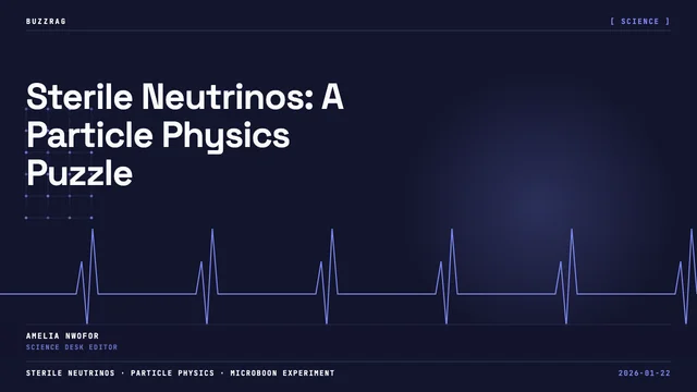 Green spheres labeled with neutrino types surround a pink question mark sphere, with PBS logo and "THE MISSING NEUTRINO?"…
