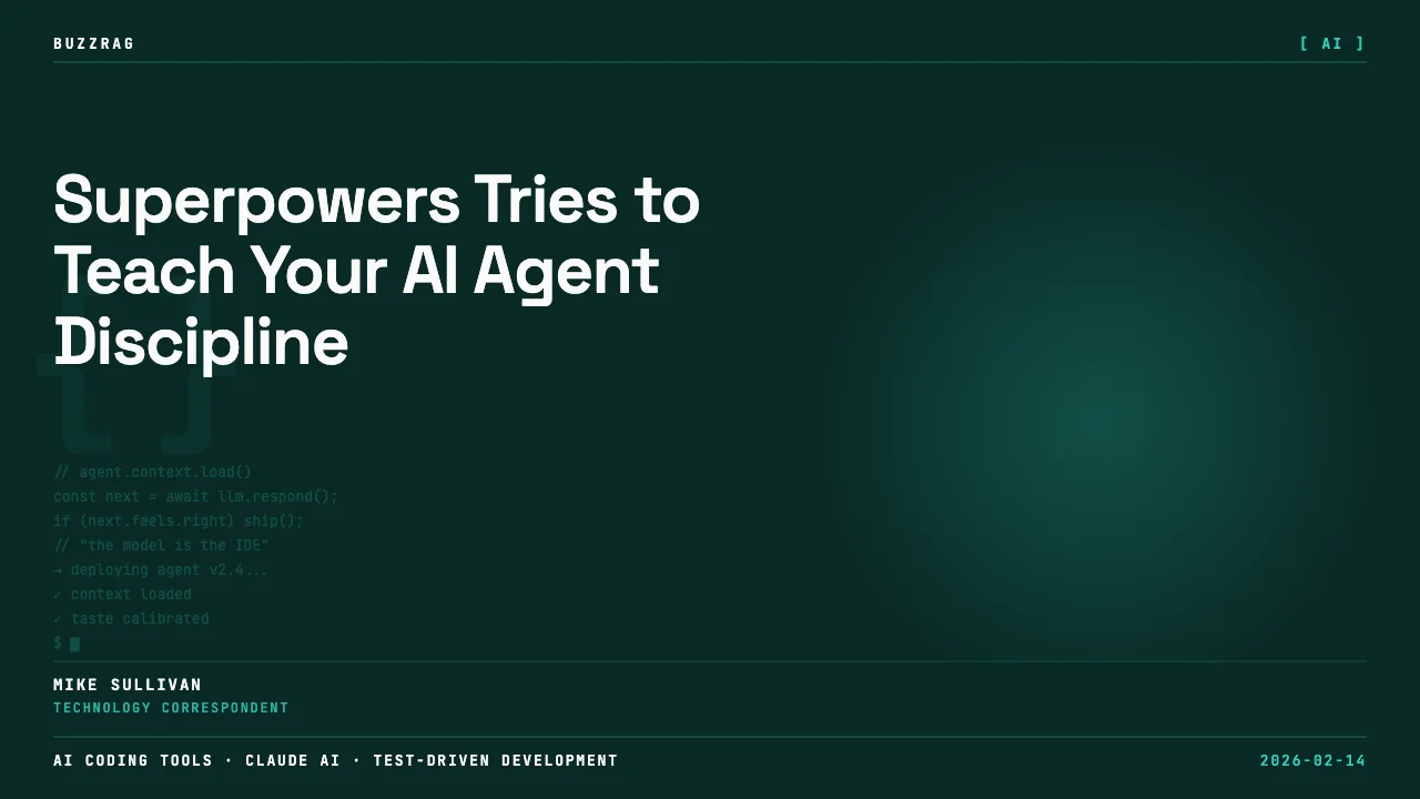 Retro pixelated red character next to "CLAUDE SUPERPOWERS PLUGIN" text on black background