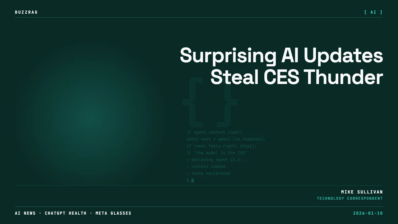 Man in cap holding remote with shocked expression stands next to TV displaying Gemini TV logo with "AI NEWS" in yellow text