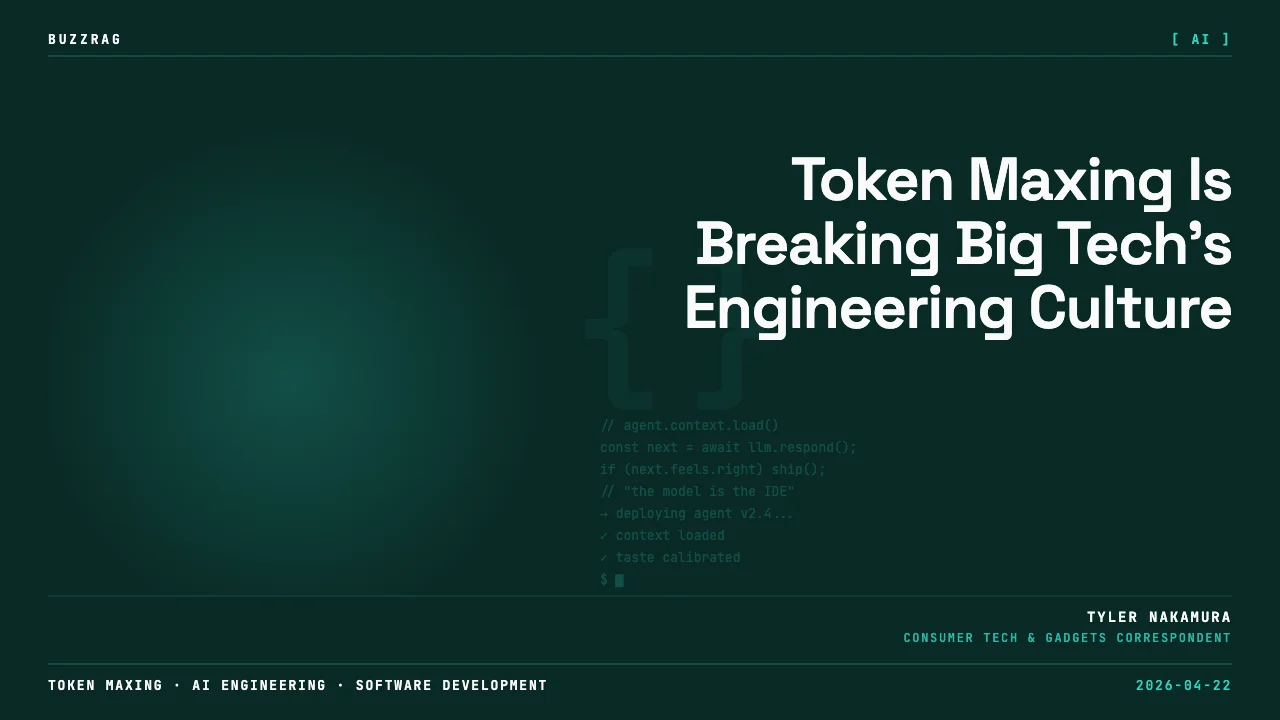 Two men in conversation with "AI Engineer Europe," "The Pragmatic Engineer," and "Tokenmaxxing" text overlaid on a dark…