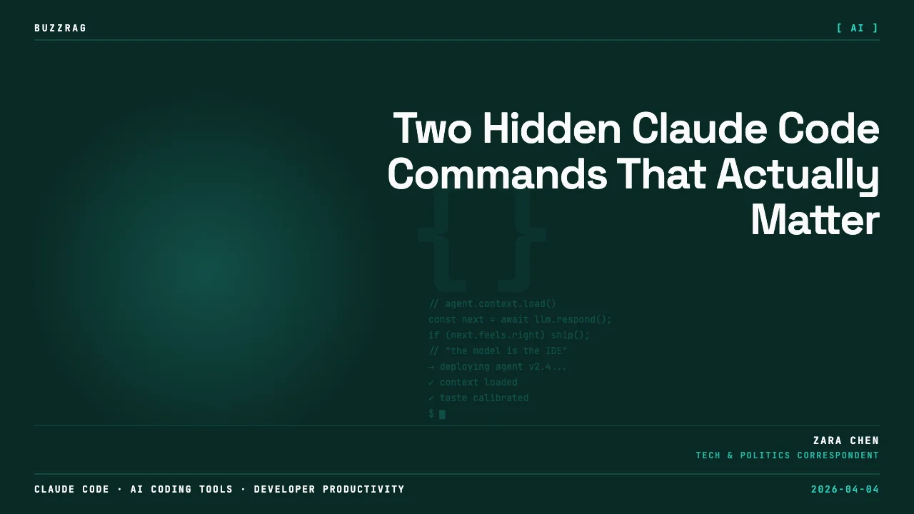 Two terminal windows labeled /insights and /power-up connected by a lightning bolt, with "DREAM TEAM" text below on a dark…