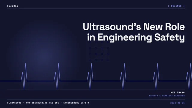 Woman speaking on stage with blue sound wave visualizations and "SEEING SOUND: BEYOND ULTRASOUND" text overlay against dark…
