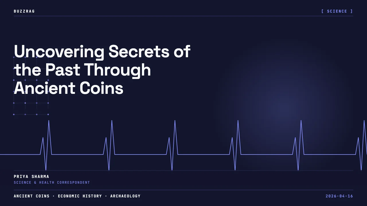 Ancient coin with detailed owl carving displayed against dark background with "FULL OF SECRETS" text and SciShow logo.