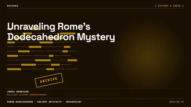 Multiple ancient Roman dodecahedrons of varying sizes and materials displayed against a black background with…