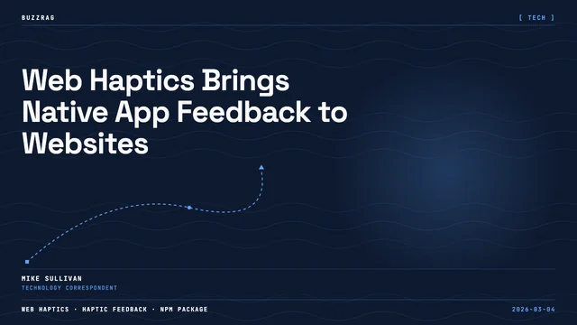 Colorful emoji collage with "Web Haptics" text and yellow arrow pointing to a checkmark icon, promoting haptic feedback…