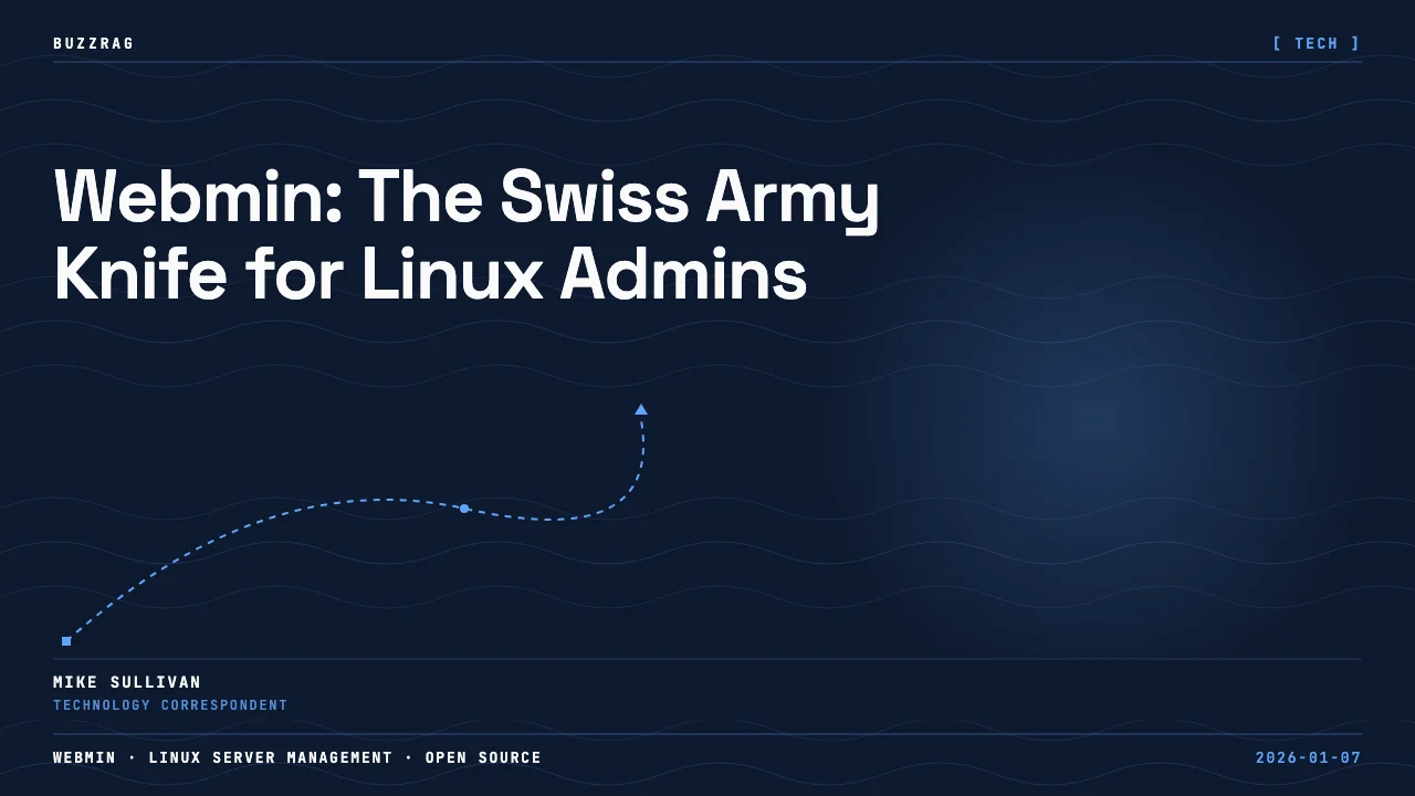 Webmin dashboard displaying system information with CPU, memory, and disk usage metrics on a red and black interface…