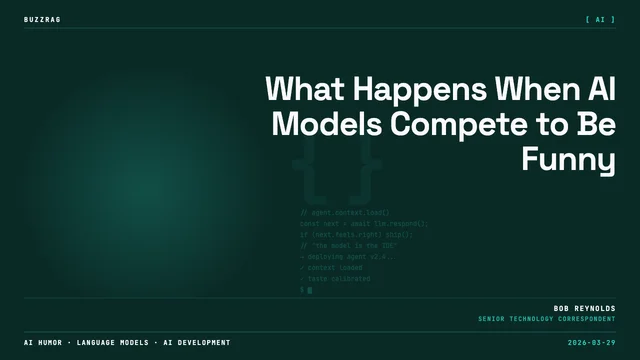 Man speaking at microphone during livestream with question marks overlay and AI model rankings displayed on right side