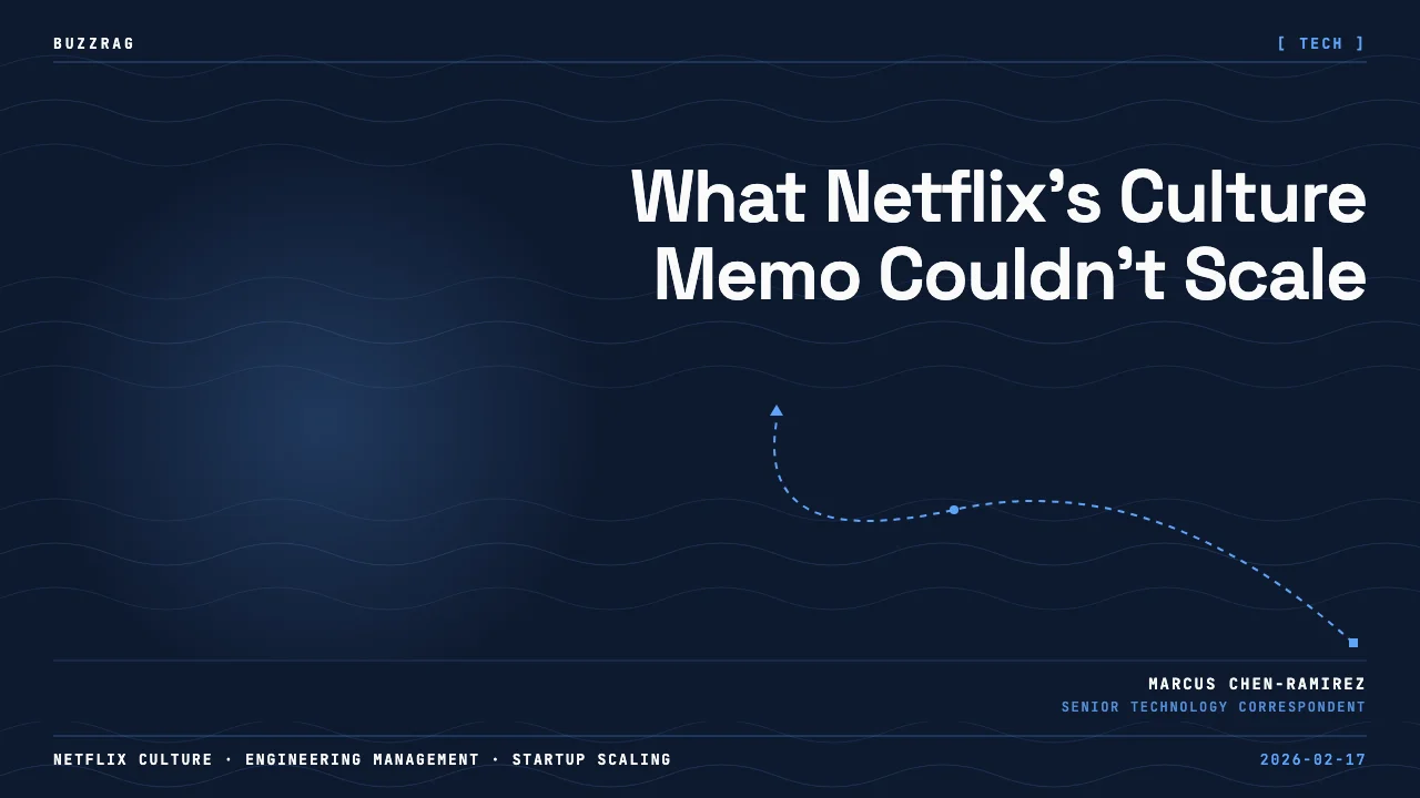 Man with glasses against blue background with Netflix and D1 logos, quote about LeetCode and work quality displayed as…