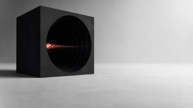 A glowing red eye with a clock face in its pupil against a dark digital background with the text "ONE ELECTRON" overlaid.