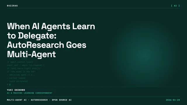Yellow smiley face emoji with open arms celebrating next to bold text reading "multi-agent autoresearch" with "autolab"…
